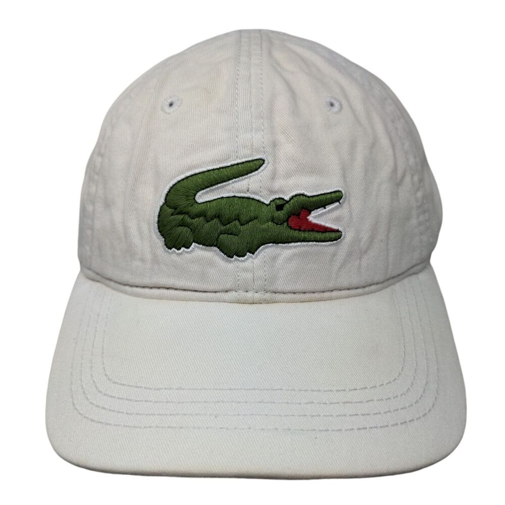 Lacoste Slideback Hat Cream One Size Adjustable Embroidered Crocs 6 Panel
